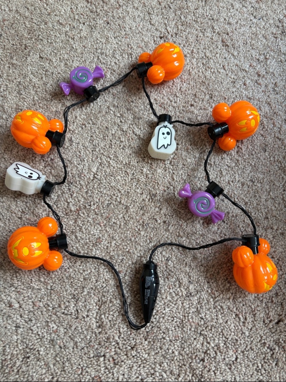 🎃 Disney Parks Halloween Light-Up Necklace - Mickey Pumpkins & Candy lightweight